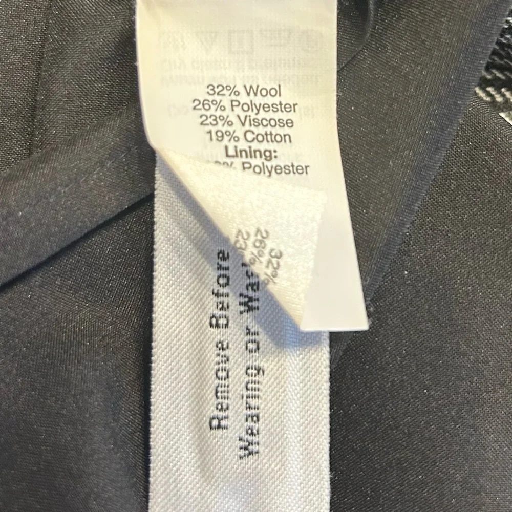 Madewell Women’s Wool Blend Black and White Plaid Wrap Mini Skirt, Size 4 - Picture 10 of 11